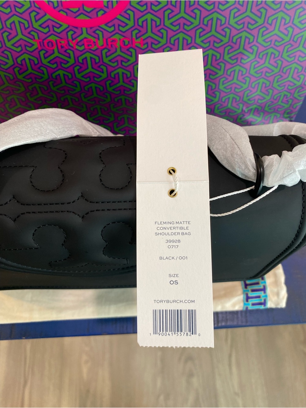 (NEW)Tory Burch Fleming Convertible Shoulder Bag in Black - Pristine Condition! - Picture 3 of 14
